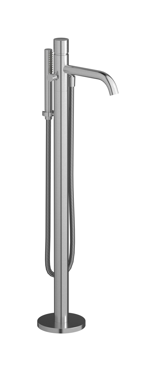 Напольный смесиель для ванны с встроенным душем. WE ARE IB vn312np Brushed Nickel Vinile