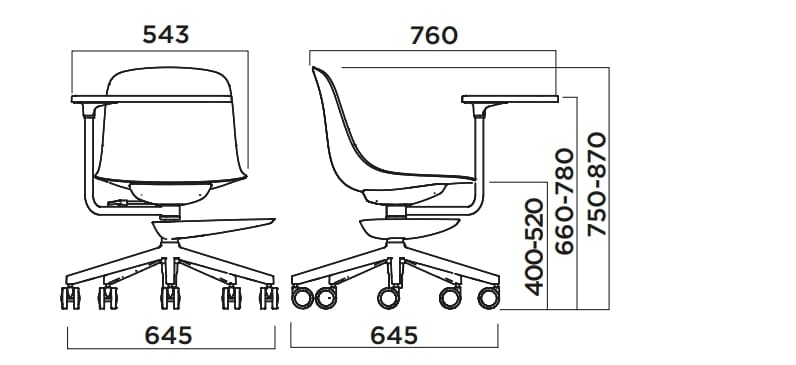 5-спицевое кресло для конференций из полипропилена с колесами Infiniti Pure Loop Mono ARCH-00036876 - Вид №5