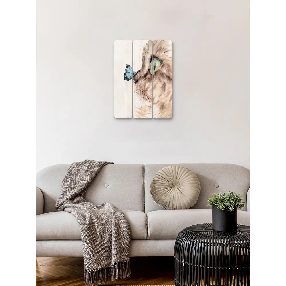 Картина на МДФ Кот и бабочка 30x40 см POSTERMARKET STLM-2051879 - Вид №4
