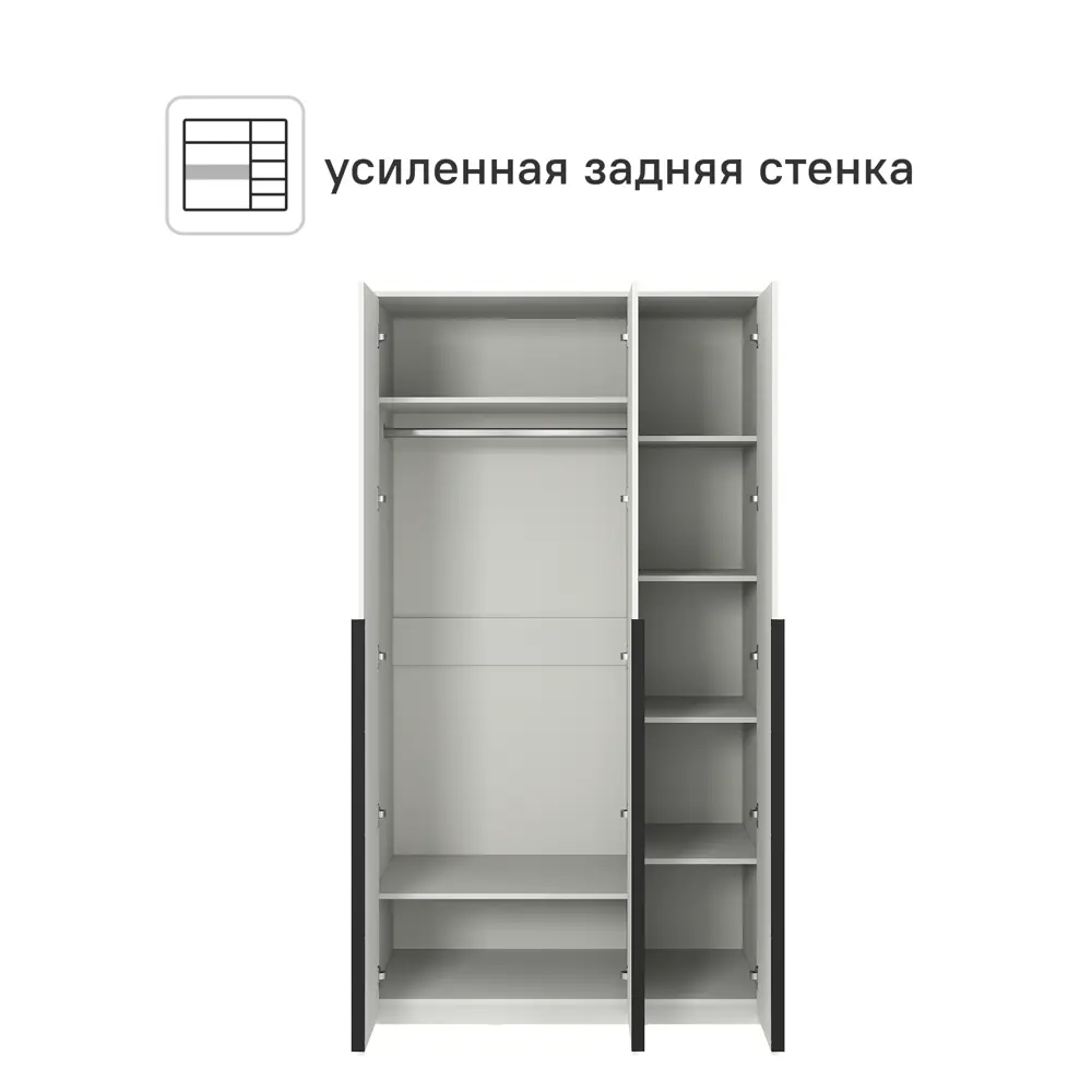 Шкаф распашной Бергамо с 3 дверями 120x220x60 см ЛДСП цвет белый 89428021 STLM-2212415 Santreyd  - Вид №3