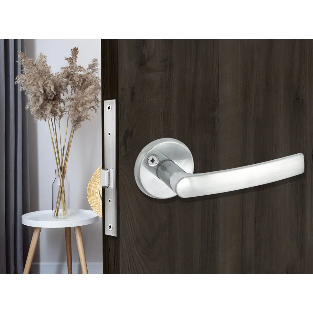 Дверные ручки на розетке Фабрика Замков 016 SC с матовым хромом 18810141 STLM-0012953 - Вид №5