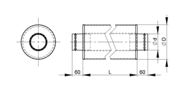 Шумоглушитель 125/1,0 Santreyd sun-id-684061 - Вид №2