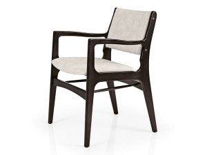 Деревянный стул с подлокотниками со встроенной подушкой