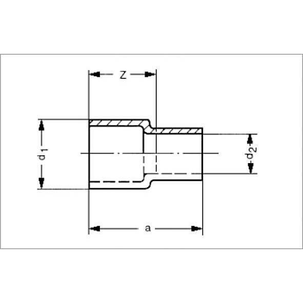 152433528 SANHA 5243 переходник редукционный, ВП-НП, медь 35ax28 мм  - Вид №1