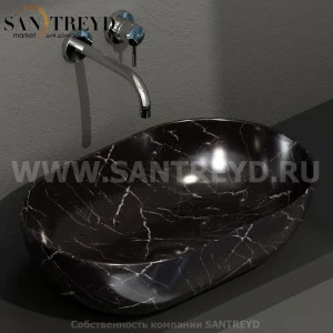 B6O54PN Накладная раковина на столешницу  овальная Ceramica Globo T-EDGE