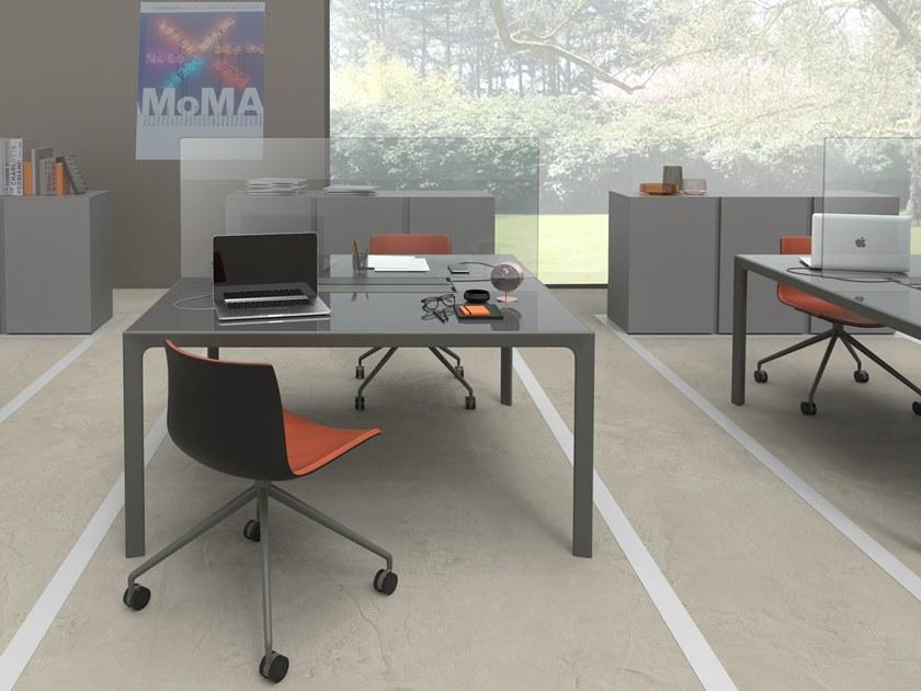 DOMUSOMNIA Опора для стеклянной перегородки с лотком для сбора кабеля Easyrack office sun-id-1509240 - Вид №4