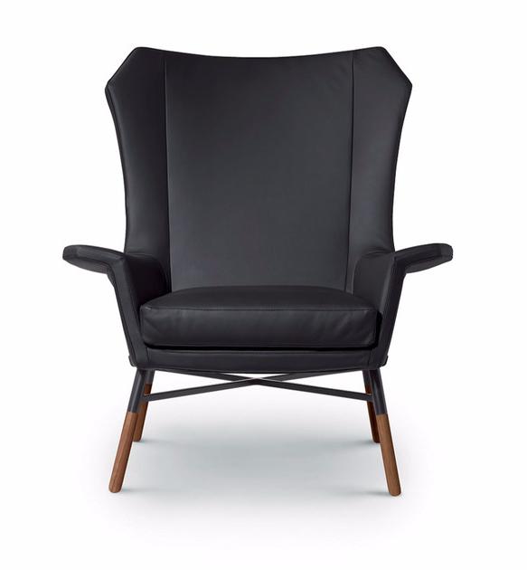 arflex Мягкое кожаное кресло с подлокотниками sun-id-1472476 - Вид №1