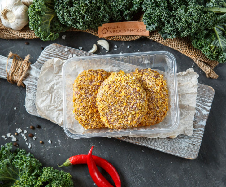 5758 Шницель рубленый из молодой говядины в кукурузной панировке. Вкусляндия  - Вид №2