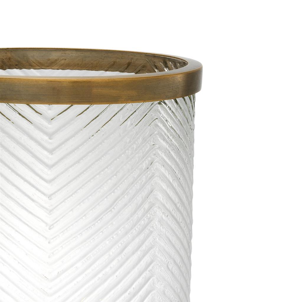 Подсвечник стеклянный прозрачный с золотым ободком Paloma L от Eichholtz EICHHOLTZ EICHHOLTZ 060402 Золото  - Вид №1