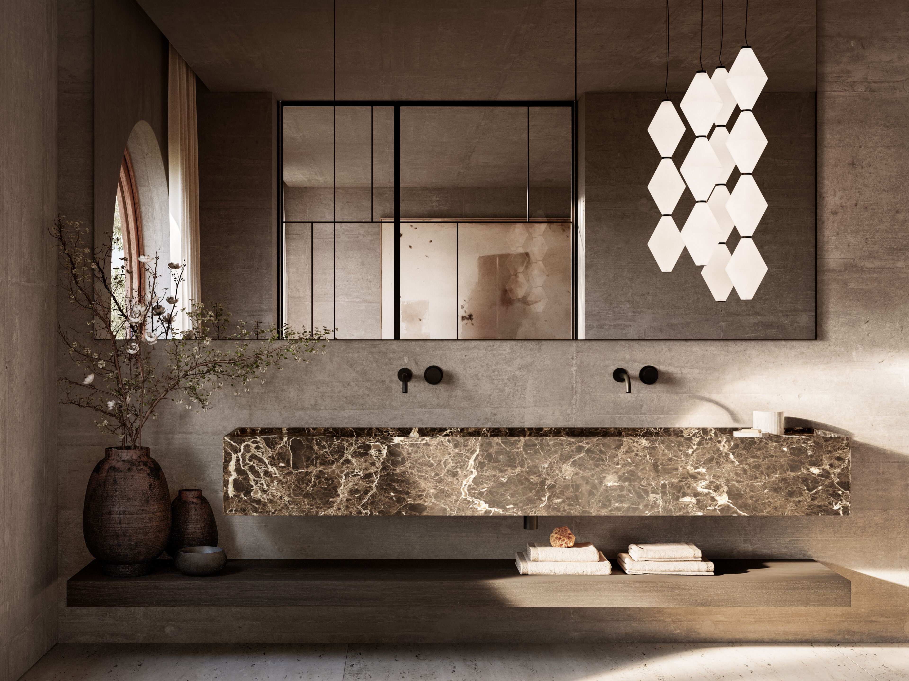 Прямоугольная подвесная раковина из натурального камня Boffi ZONE ARCH-00030274 - Вид №1