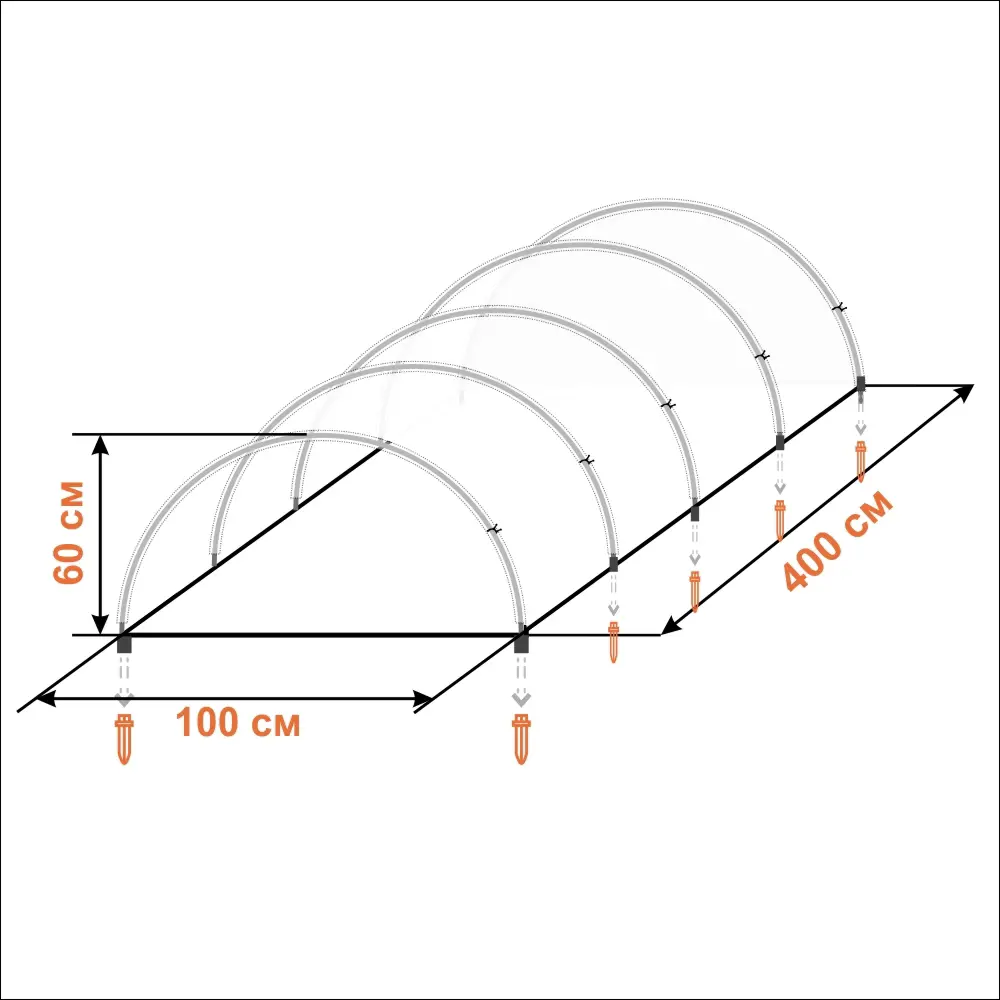 Santreyd Мини-парник тоннельный 4х0.6х0.6 м для раннего урожая 84735456 STLM-0054389 - Вид №3