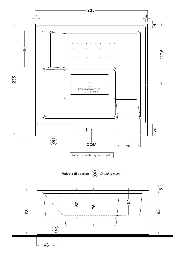 Квадратный мини-бассейн с гидромассажем с хромотерапией Gruppo Treesse Minipiscine-Ghost ARCH-00092830 - Вид №1