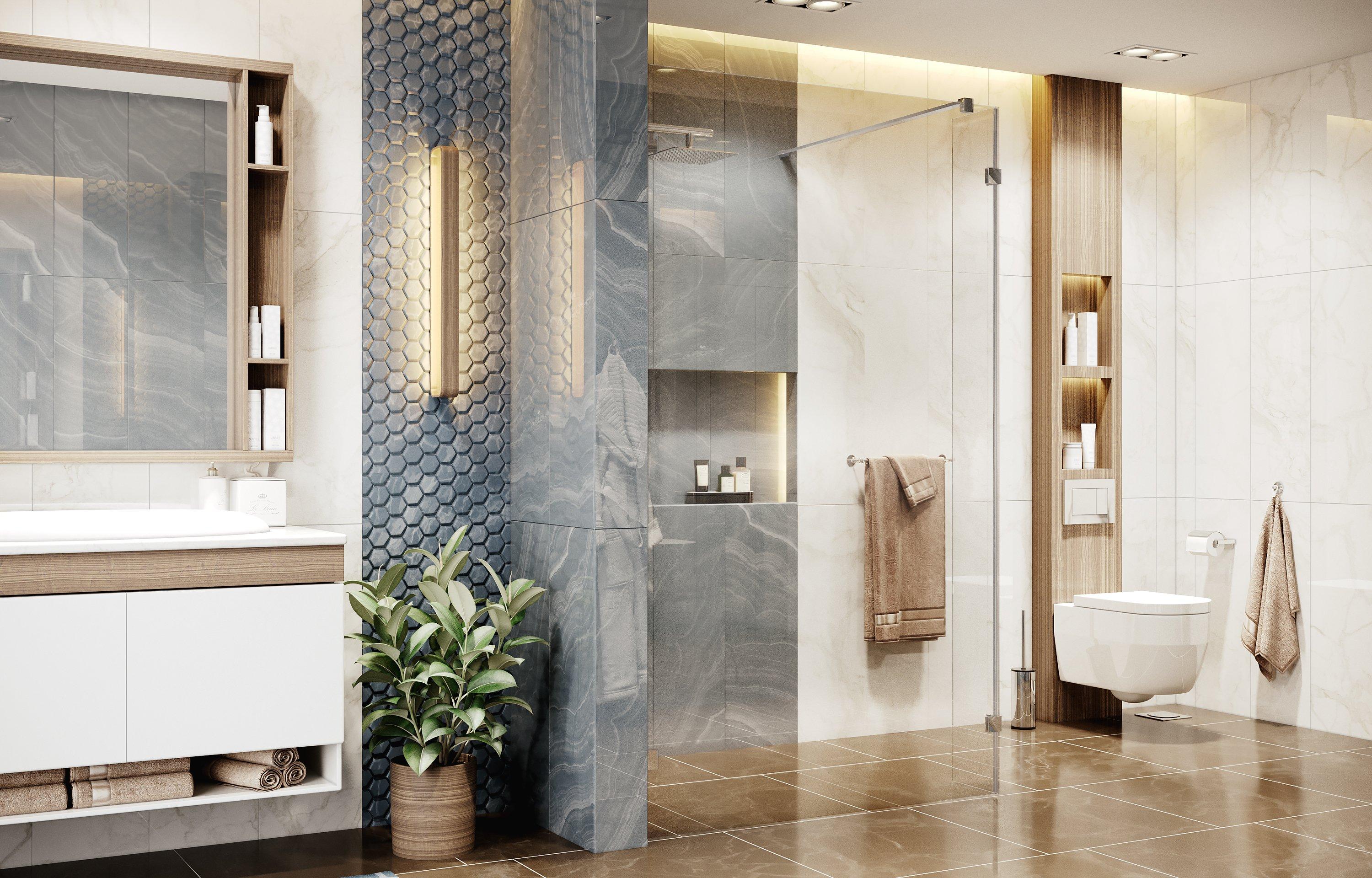 Душевая перегородка Ambassador Waik-in 15031107 (1100x2000), 1 место Walk-in - Вид №3