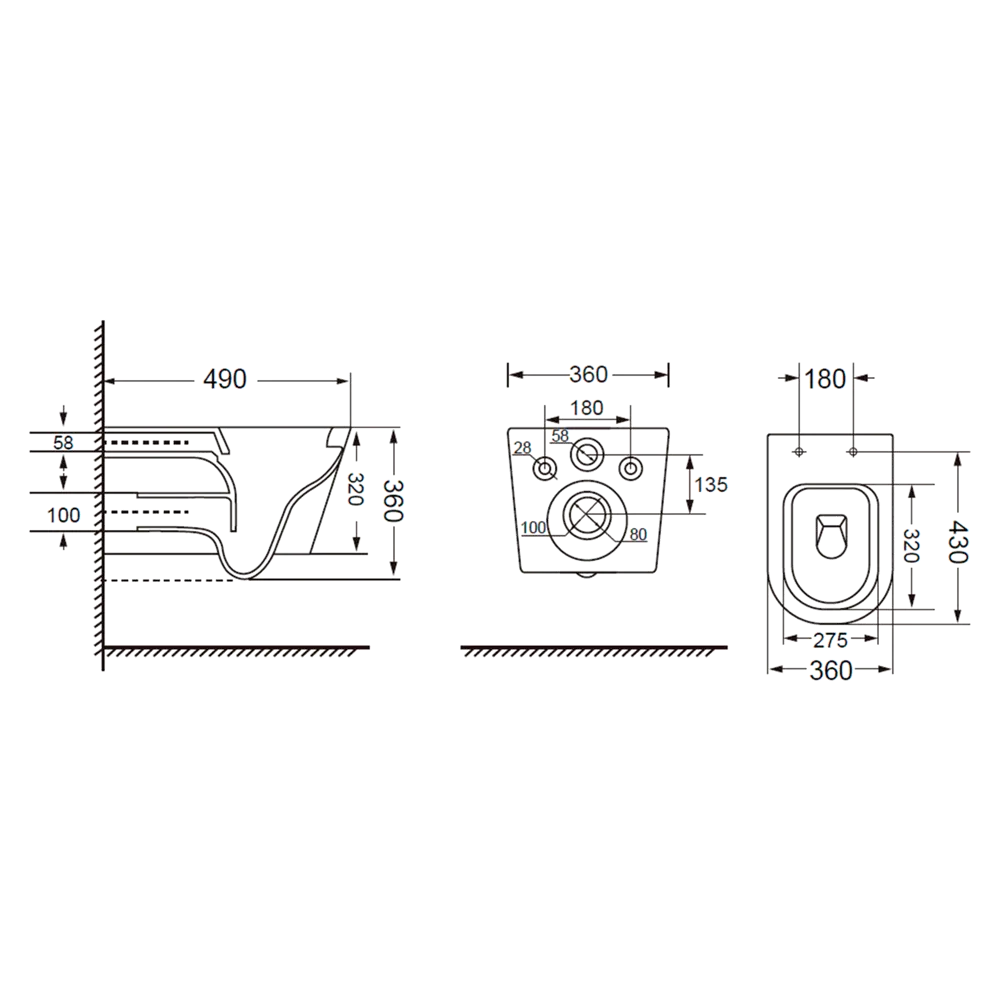 Комплект инсталляция с унитазом Culto Bruno с кнопкой цвет черный матовый STLM-2167035 - Вид №6
