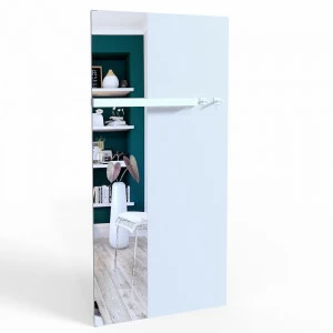 Зеркало настенное с панелью с полкой и крючками 260х105 см белое Duo BRAGIN DESIGN TUBE 00-3862375 Белый