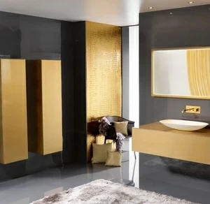 ШКАФ ДЛЯ ВАННОЙ КОМНАТЫ EDEN40 D/G  ЦВЕТ ЗОЛОТО