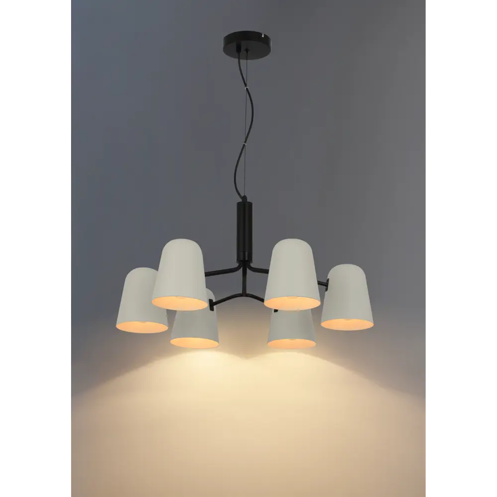 Люстра подвесная Talica 6 ламп 18 м² цвет черный/белый KREAFORTA STLM-2014767