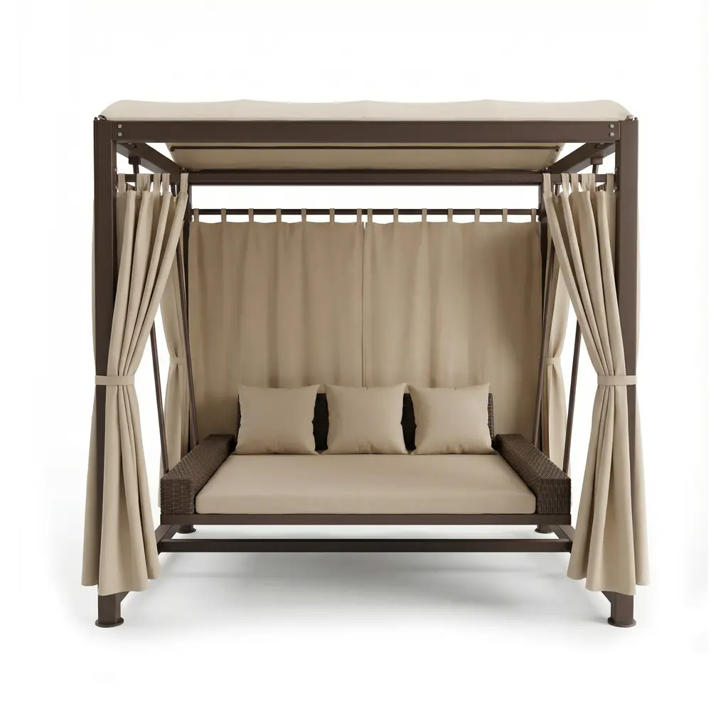 Качели садовые Greengard Астория 3-х местные бежевый/коричневый STLM-2135261 - Вид №2