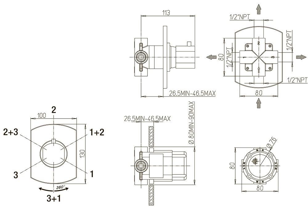 Paini Ovo 86CR471 дивертор - Вид №2