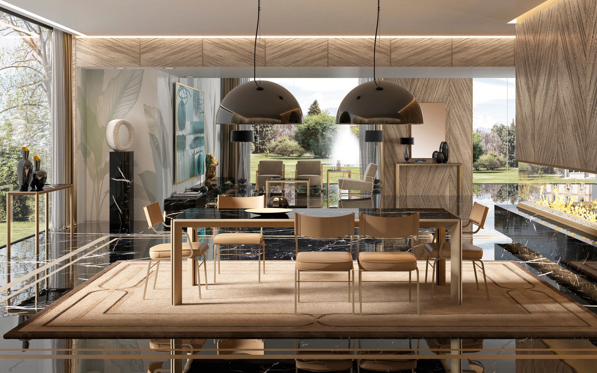 Прямоугольный обеденный стол из закаленного стекла F.lli Orsenigo GRANDANGOLO ARCH-00041965 - Вид №2