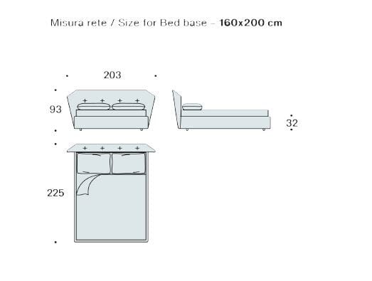 Двуспальная кровать с тканевой подкладкой Saba Italia Нью-Йорк ARCH-00072932 - Вид №3
