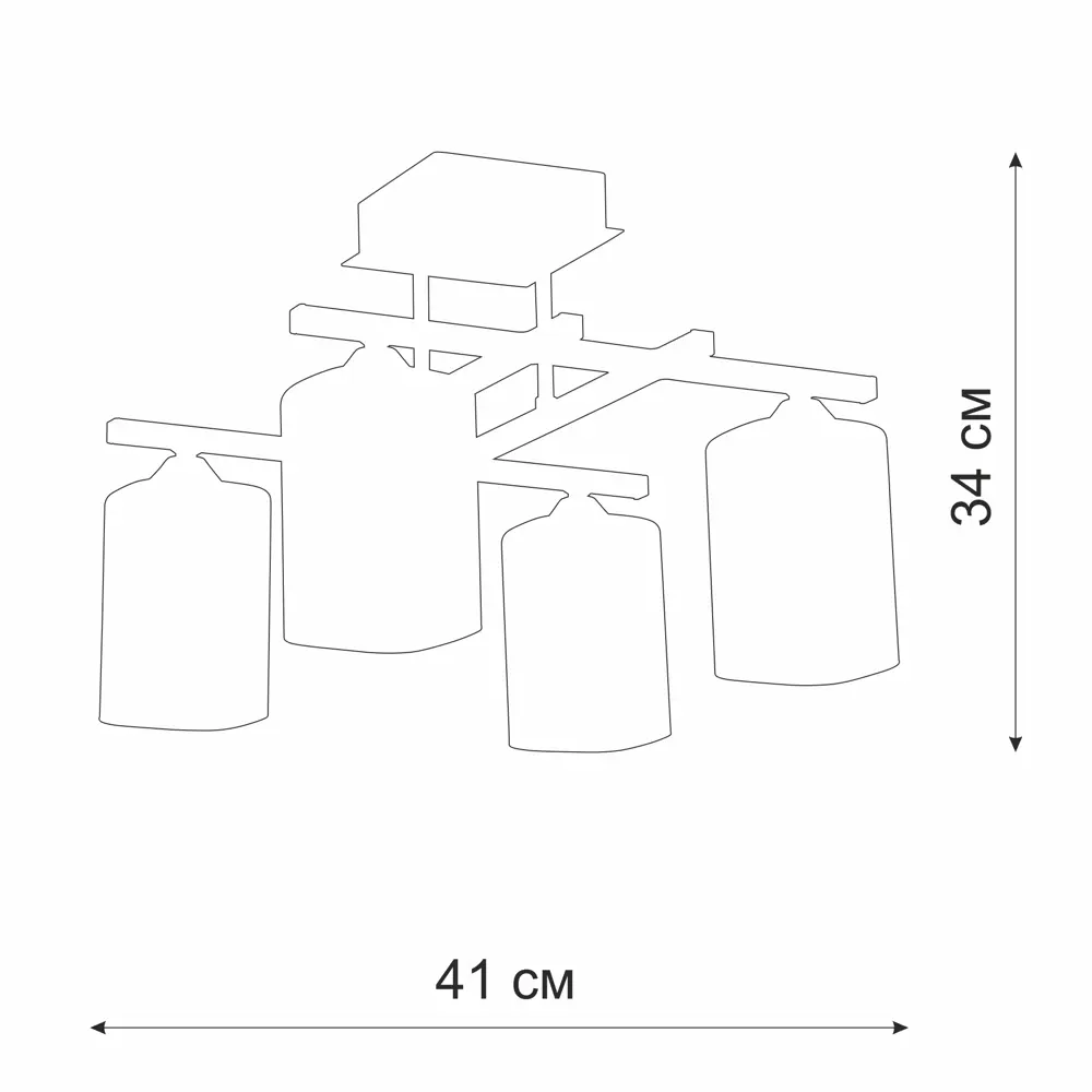Люстра потолочная Vitaluce ТРИКА 4 лампы 12м² Е27 цвет черный матовый STLM-2056577 - Вид №11