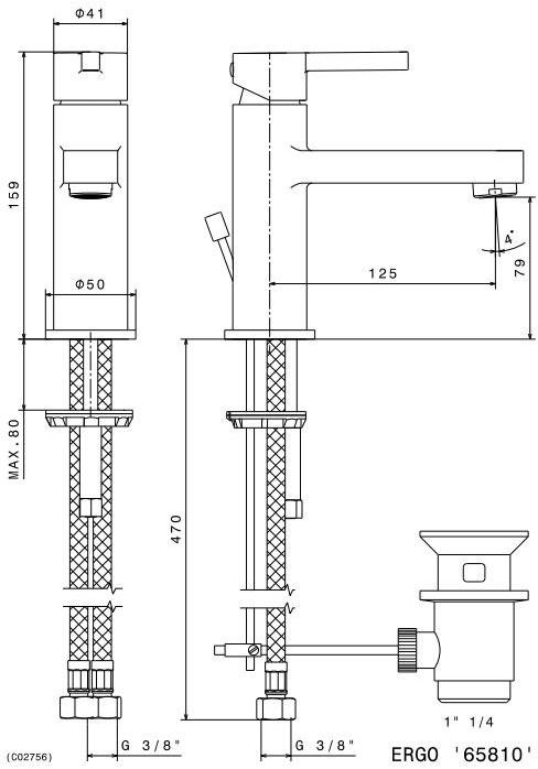 newform Смеситель для умывальника, однорычажный Ergo 65810 - Вид №2