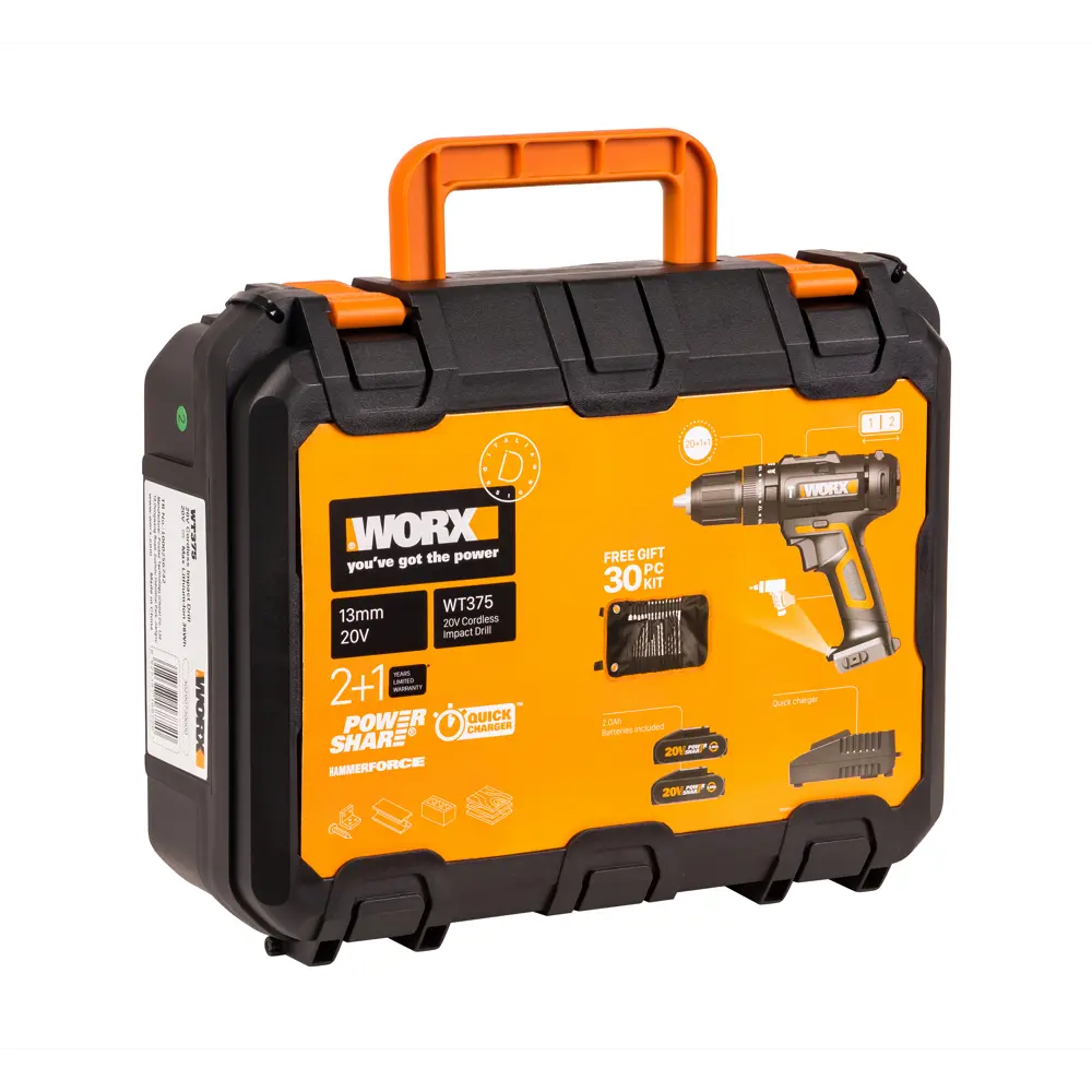 Аккумуляторный шуруповерт Worx WT375 с двумя батареями и кейсом 89352756 STLM-0838906 - Вид №15