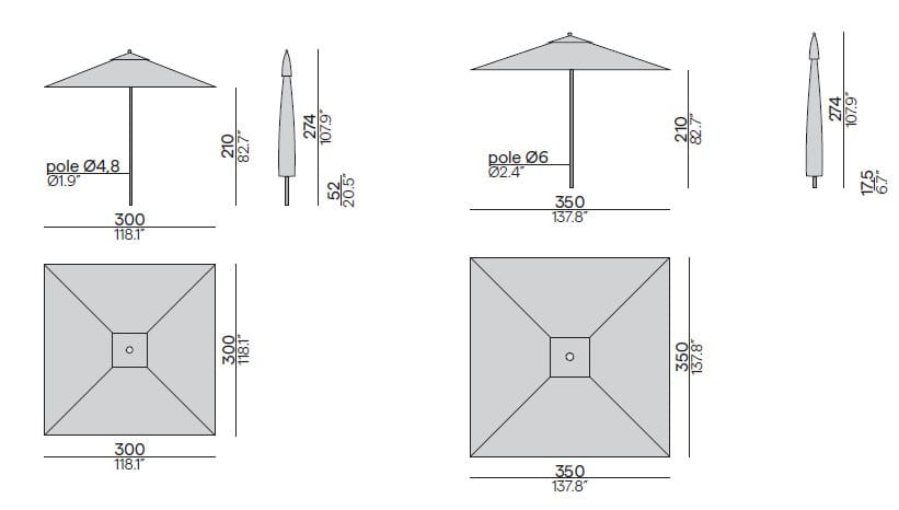 Квадратный зонтик MANUTTI Centra ARCH-00112357 - Вид №10