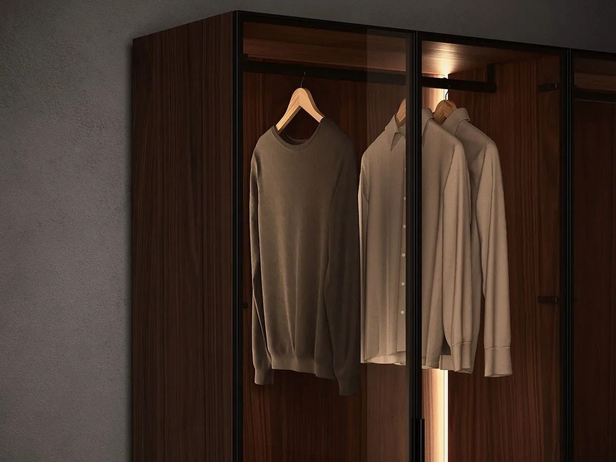 Модульный шкаф для ванной комнаты из МДФ со стеклянными дверцами Inbani слой ARCH-00073459 - Вид №2