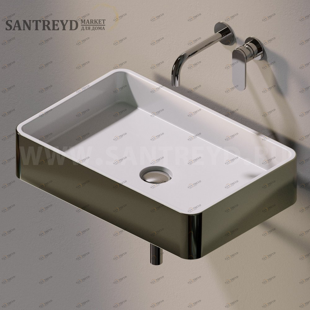 MWL60PLATINUM Подвесная раковина настенная прямоугольная Ceramica Flaminia Miniwash