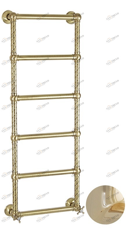 Полотенцесушитель MIGLIORE Edera ML.ADR-EL.110.DO 41 x 123 см - золото, провод слева ML.EDR-EL.110.DO