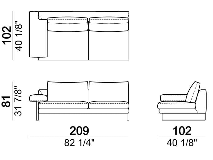 Секционный диван из ткани Arketipo EGO ARCH-00102437 - Вид №11