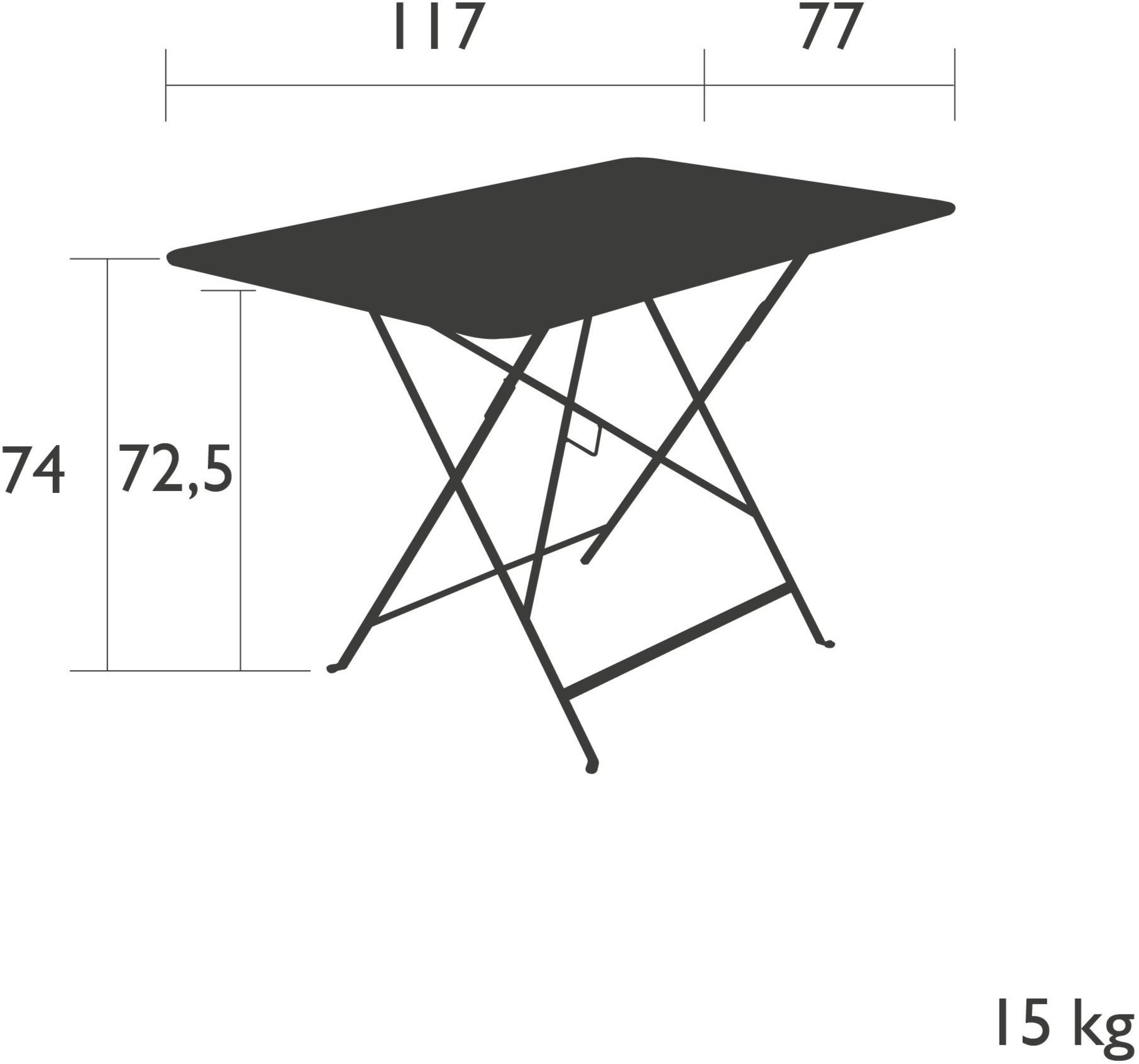 Fermob Складной прямоугольный садовый стол из стали Bistro 0240 Bistrò - Вид №3