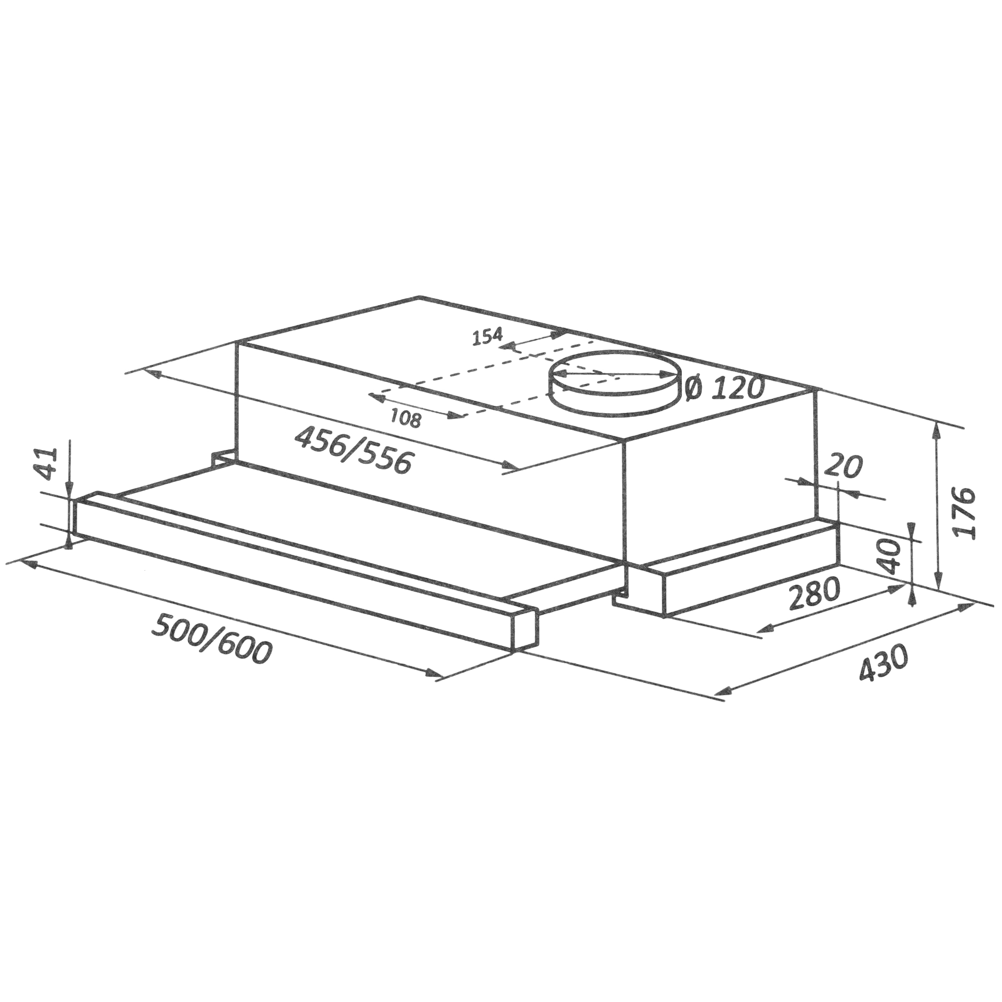 8160078 Вытяжка телескопическая HOMSair FLAT 50 белый/белый STDN-0068978 - Вид №9