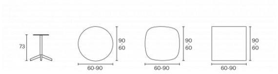 ENEA Круглый стол с алюминиевым основанием и основанием из hpl Lottus tables sun-id-1412823 - Вид №3