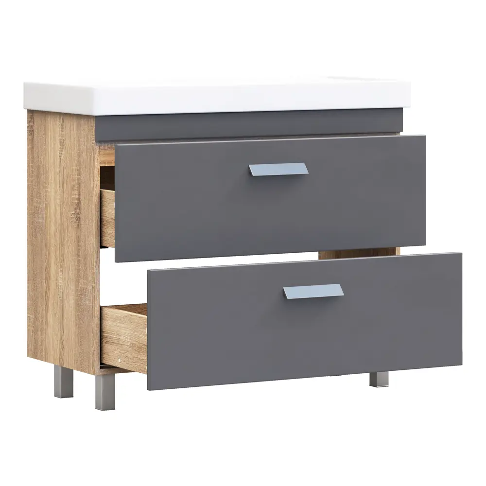 Тумба в ванную Vigo Hilton 100x80 см ДСП цвет графит STLM-2195476 - Вид №2