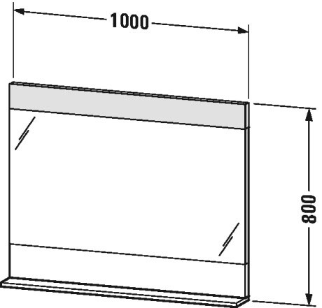 Зеркало с полочкой внизу Vero #VE7513 1000 x 142 мм Duravit VE751304949 - Вид №1