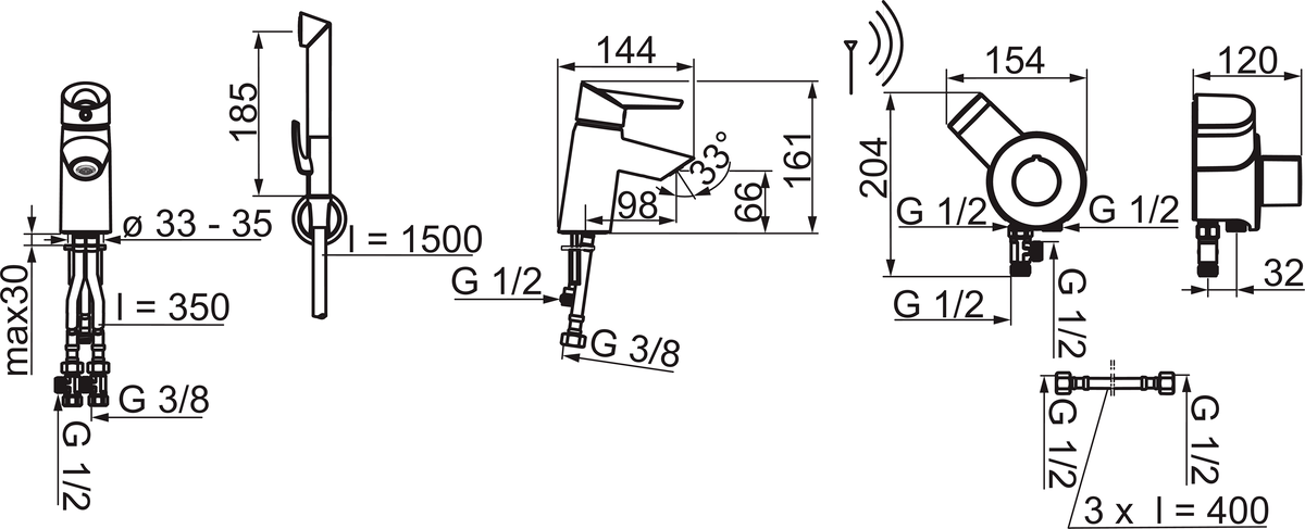 Oras 2713F Смеситель для умывальника, 3 V 2713F Optima Хром  - Вид №1