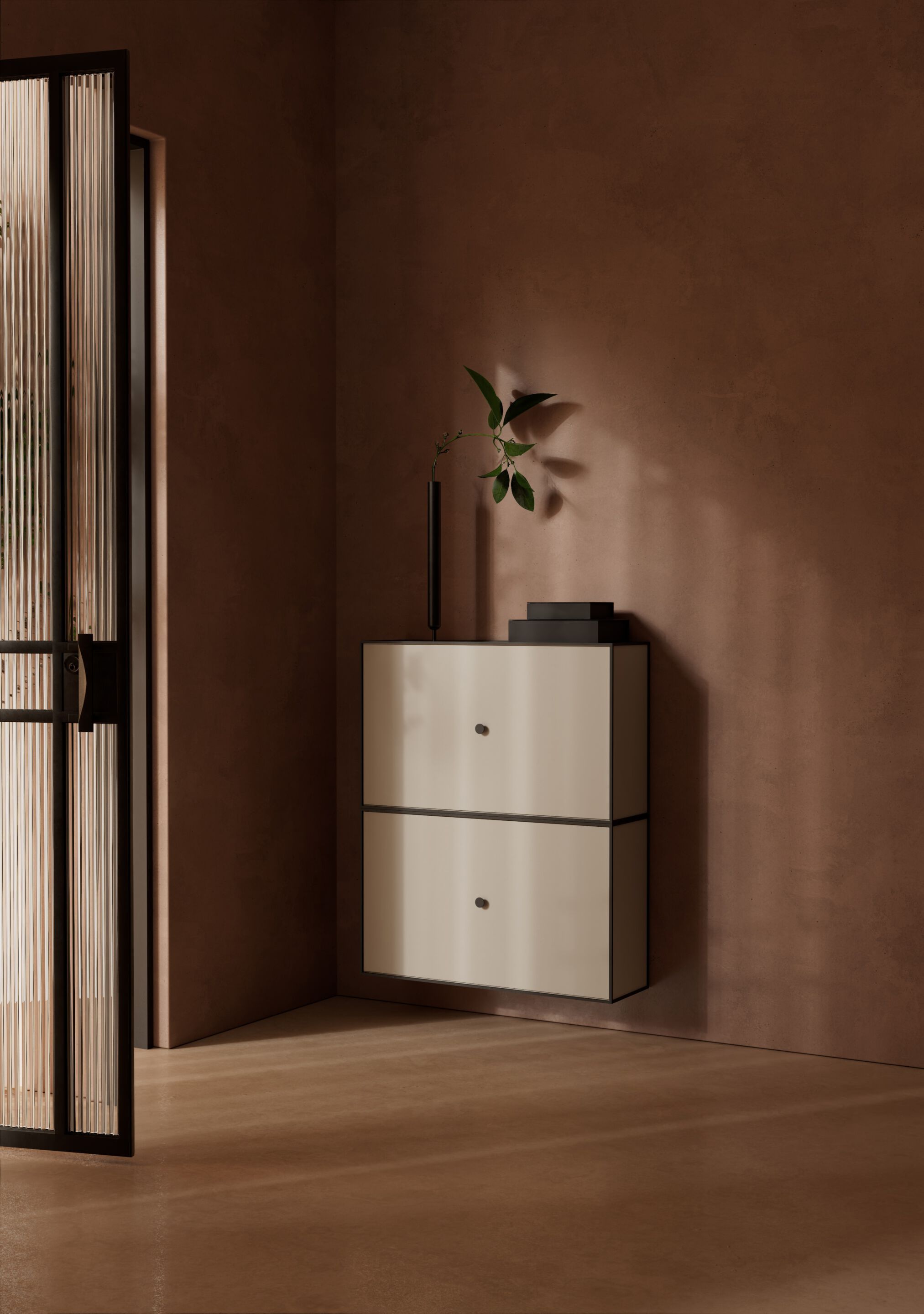 Алюминиевый и деревянный подвесной шкаф для обуви Audo Copenhagen рамка ARCH-00093529 - Вид №2