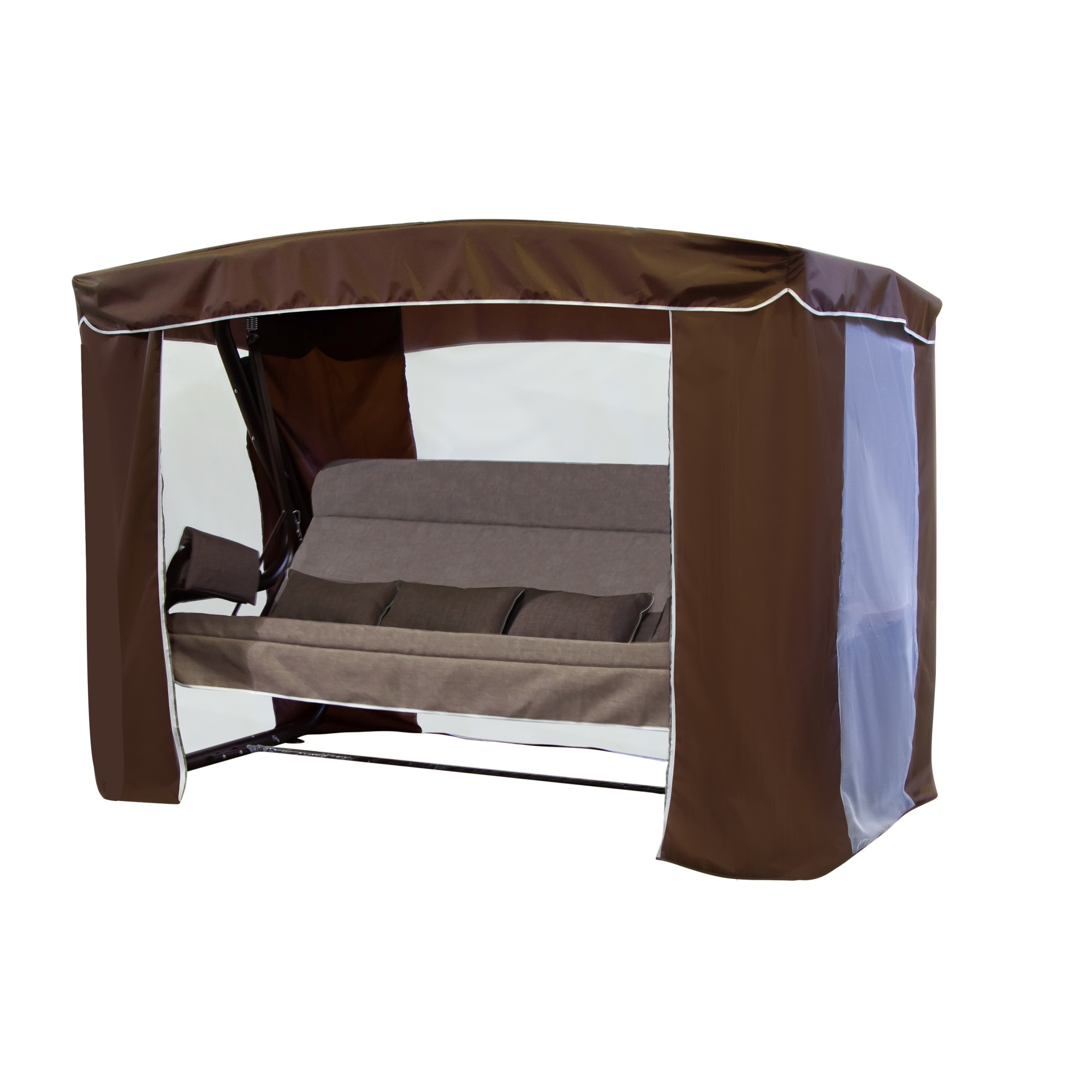 82660765 Качели садовые Амстердам 4-х местные (до 400 кг) коричневый/серый Santreyd  - Вид №1