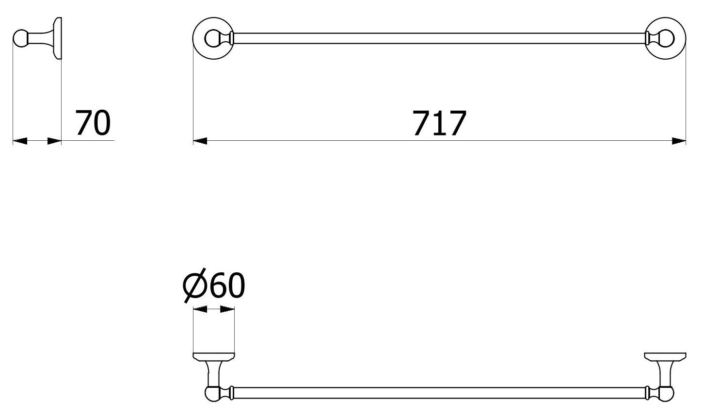 Держатель для полотенец IB Hermes-аксессуары ARCH-00016091 - Вид №3