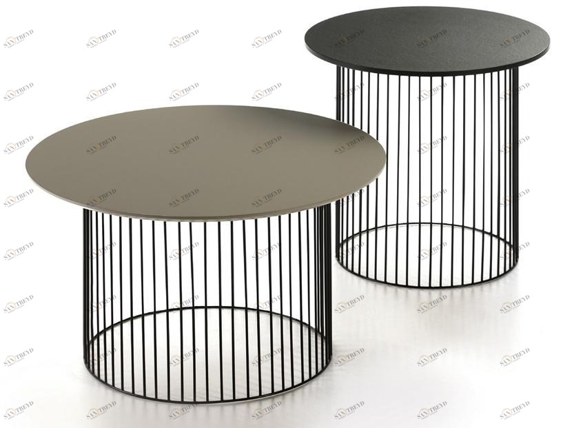 Kendo Mobiliario Круглый лакированный журнальный столик из стали и дерева sun-id-1355442