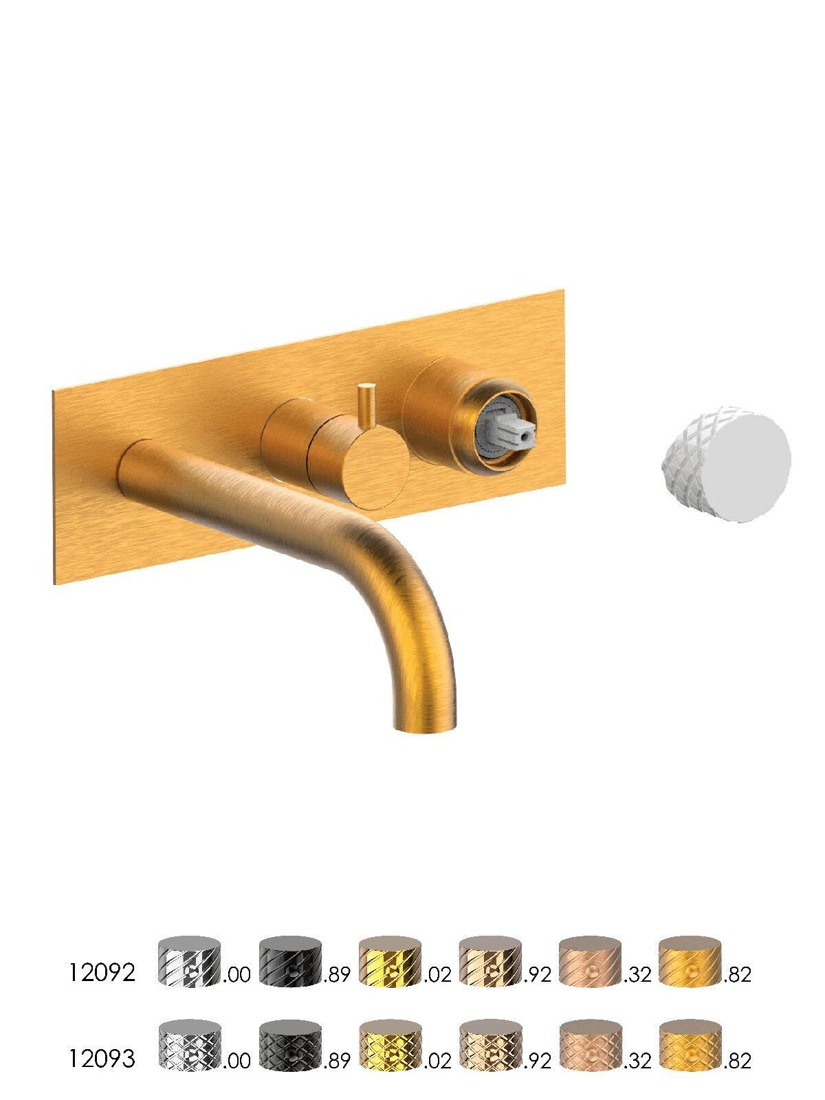 Настенный смеситель для ванны с 3 отверстиями и переключателем Rubinetterie Frattini отдельная эстетика ARCH-00148430 - Вид №10