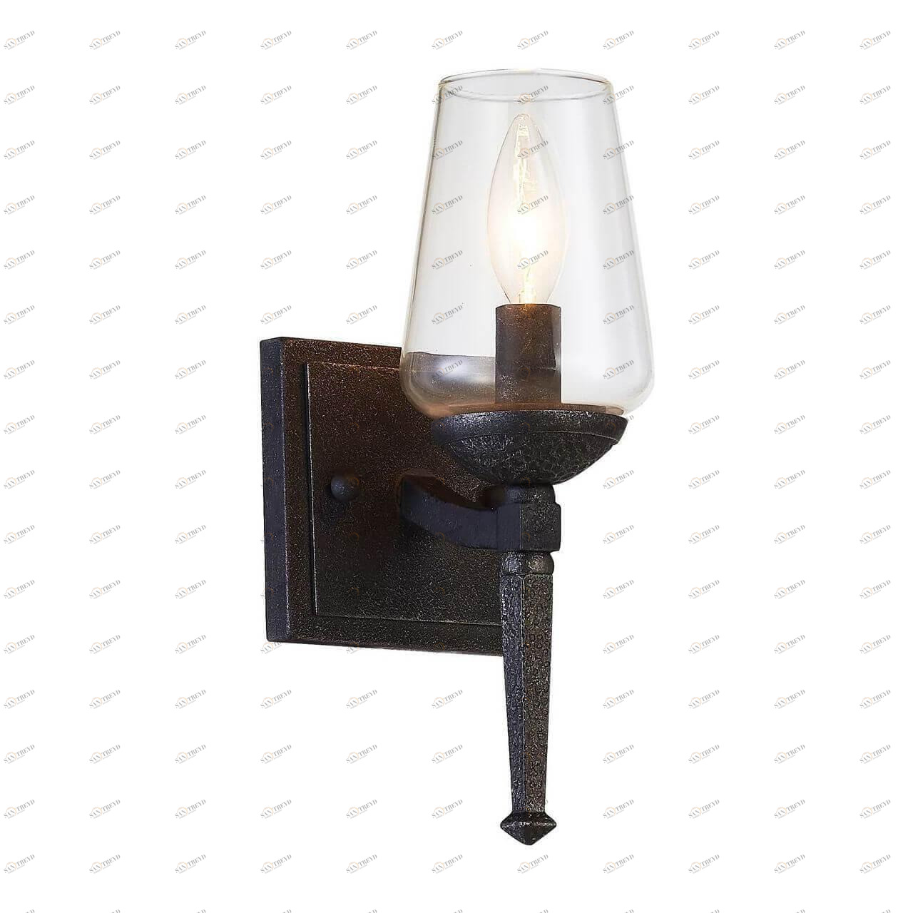 Бра кованое античный черный Arte Lamp A1722AP-1BA ARTE LAMP ФАКЕЛ 00-3928915 Прозрачный;черный 