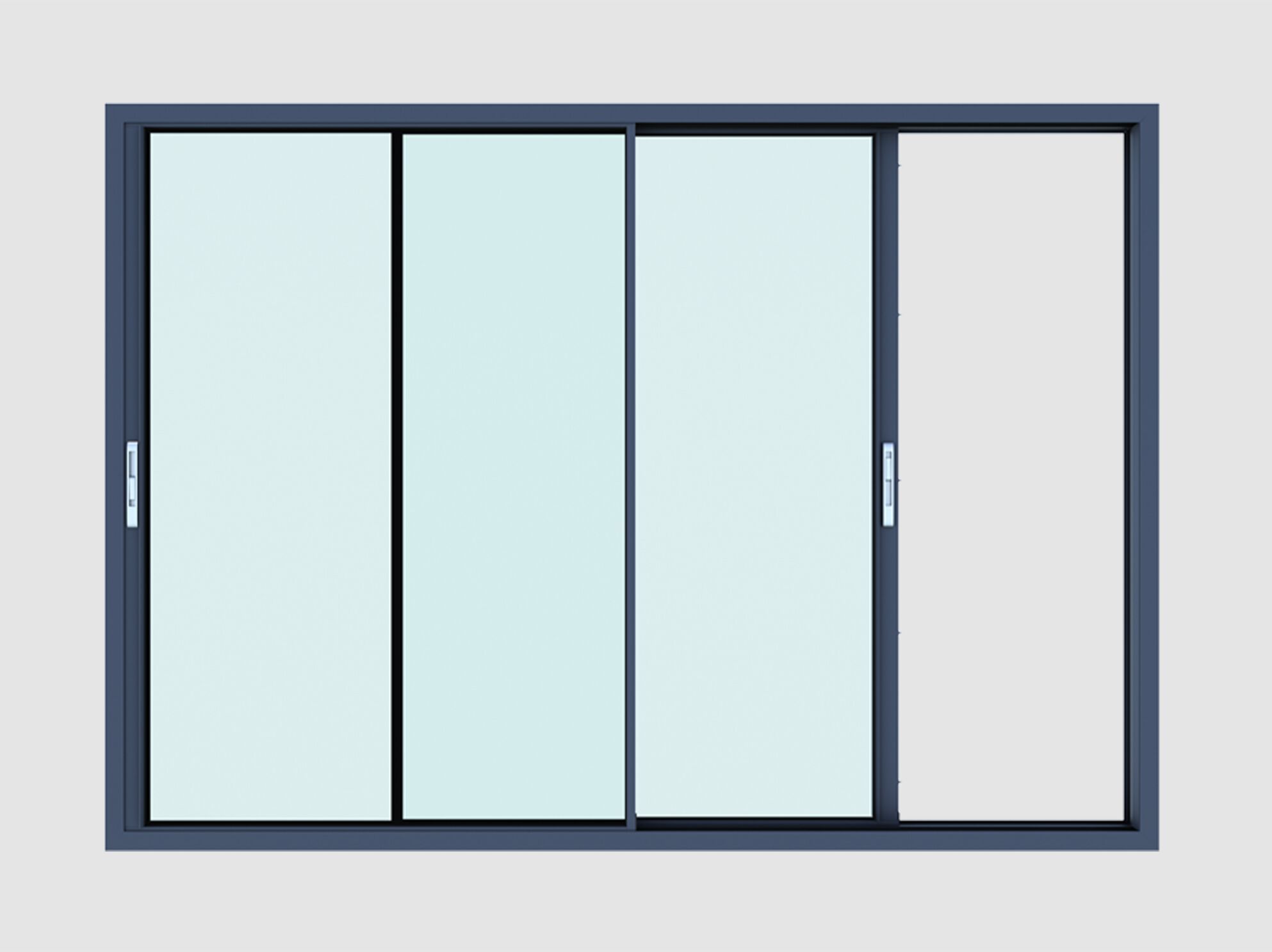 Алюминиевое раздвижное окно QFORT Панорама ARCH-00104061