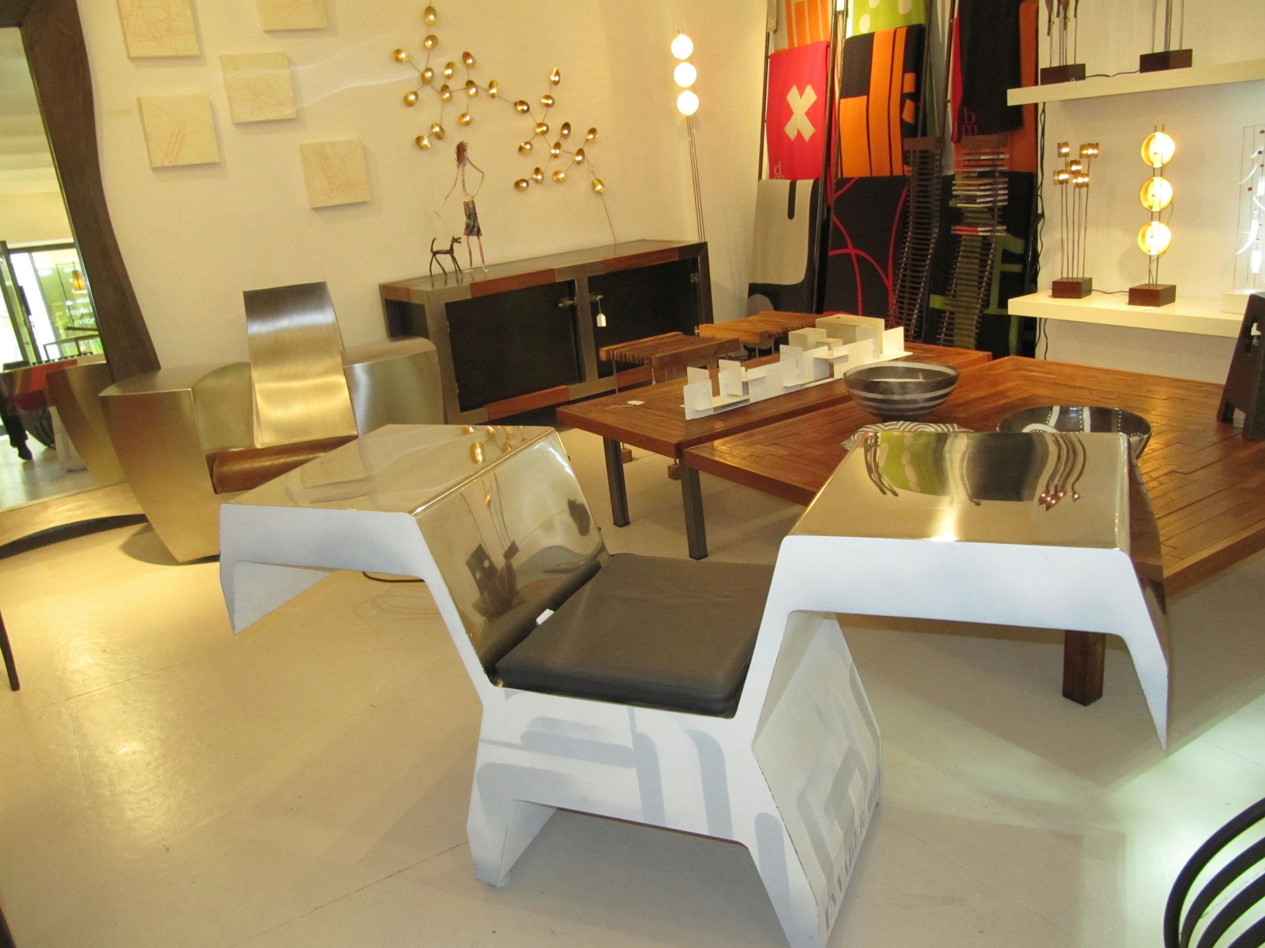 Стул из нержавеющей стали с подлокотниками ICI ET LÀ Metal furniture ARCH-00139434 - Вид №1