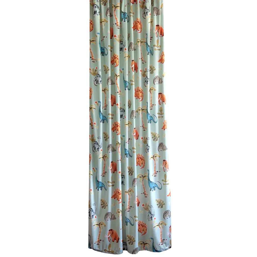Штора на ленте Динозавры 140x260 см цвет зеленый SEASONS STLM-2107277 - Вид №2