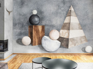 Геометрические обои ПВХ бесплатно, экологически чистые, моющиеся