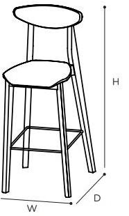 Wildspirit Высокий деревянный табурет со спинкой Ink sun-id-1463914 - Вид №4